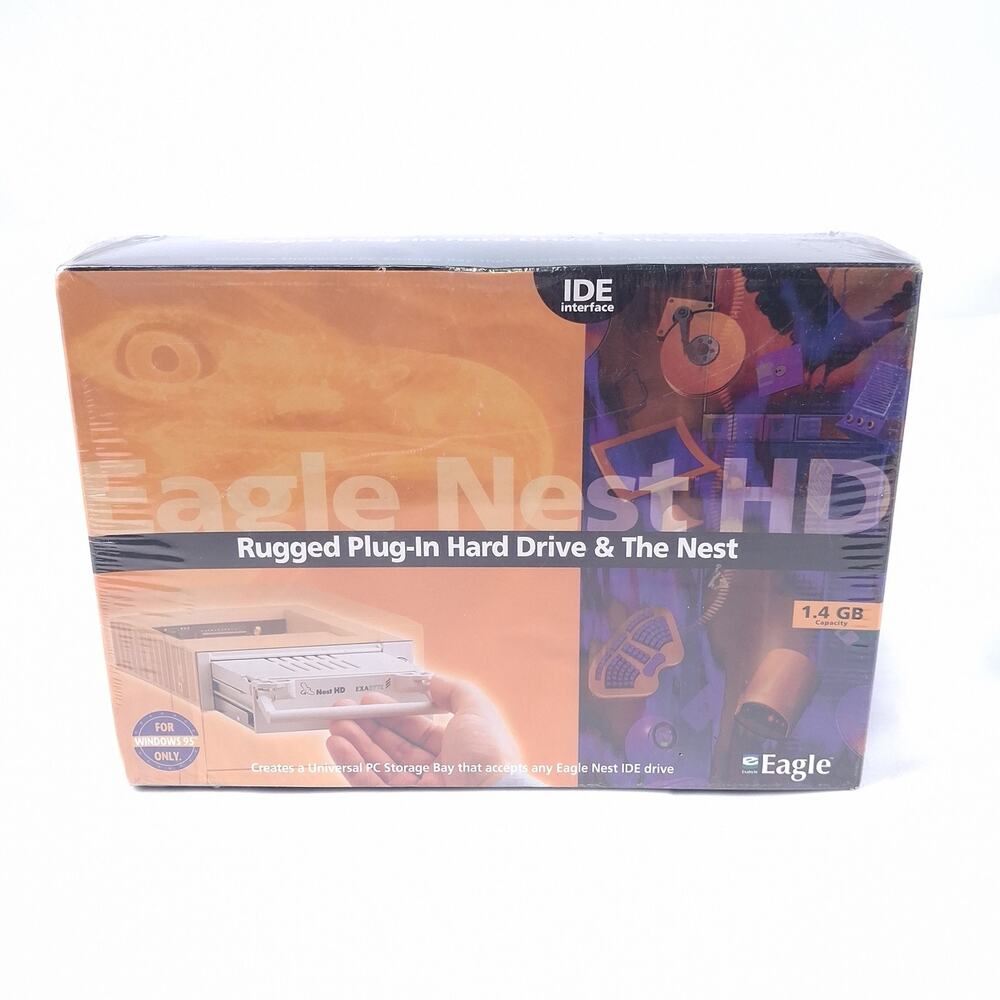 NEW SEALED Eagle Nest HD 1.4GB IDE Rugged Plug-In Hard Drive System Win95